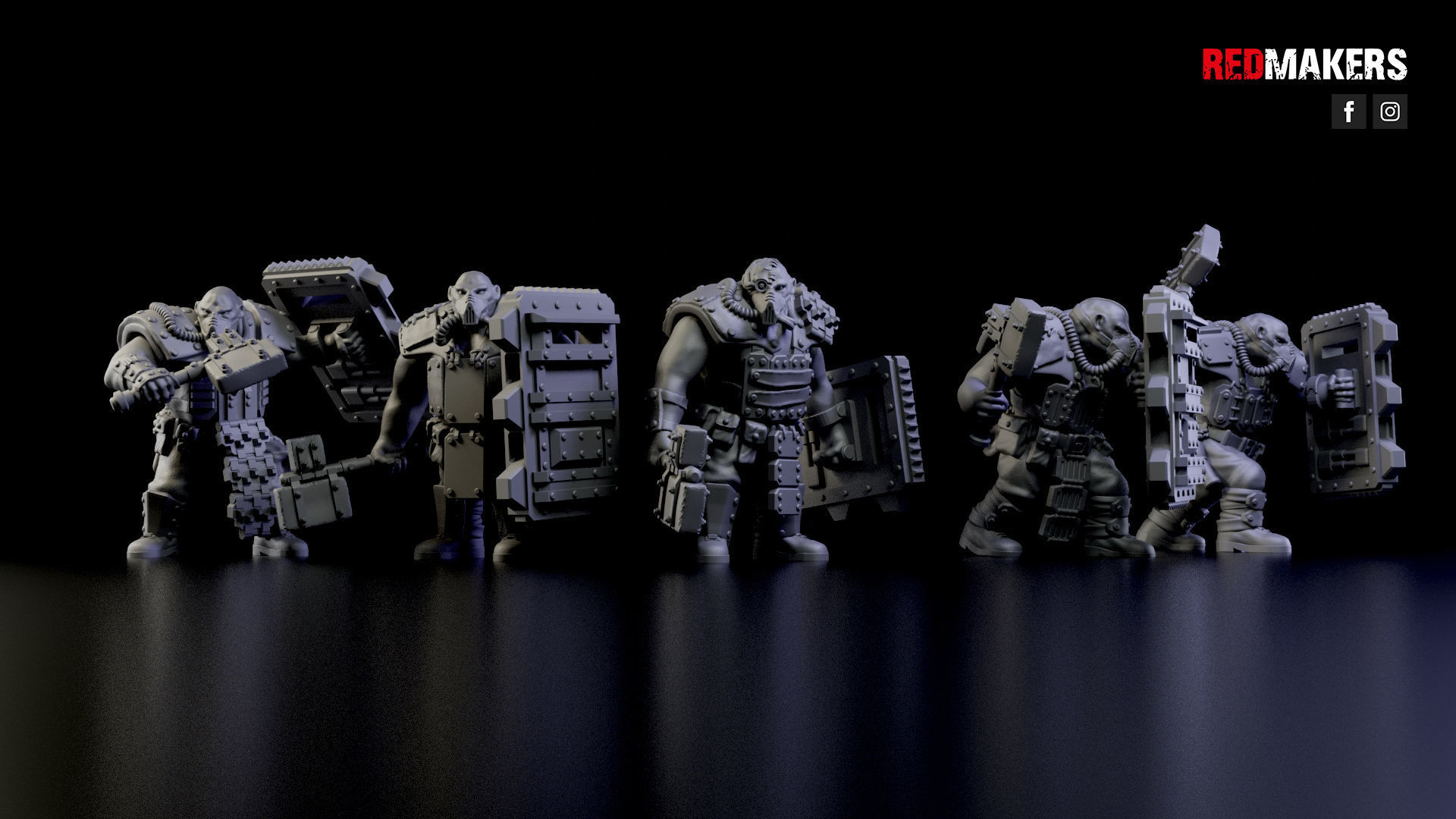 Squad of Abhuman Giants in heavy armor - Imperial Force 3D print model_18