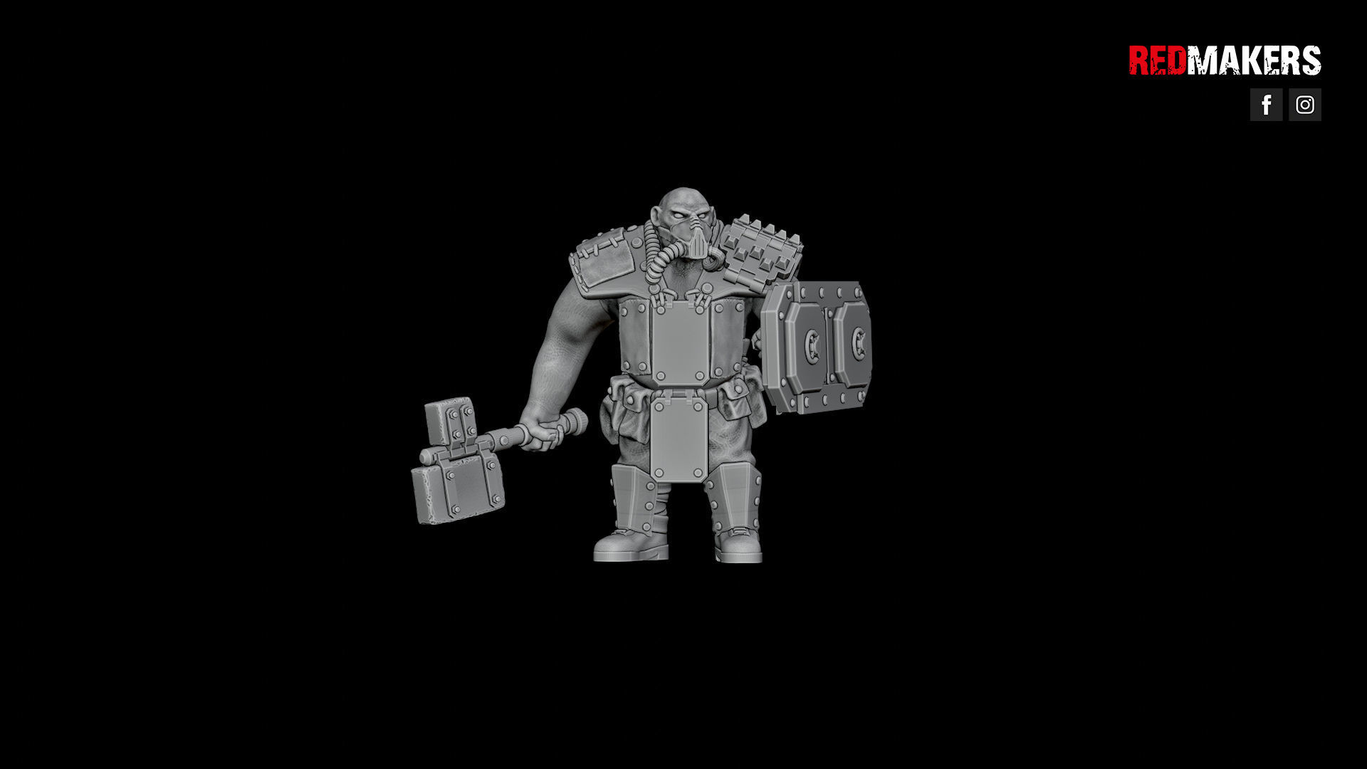 Squad of Abhuman Giants in heavy armor - Imperial Force 3D print model_23