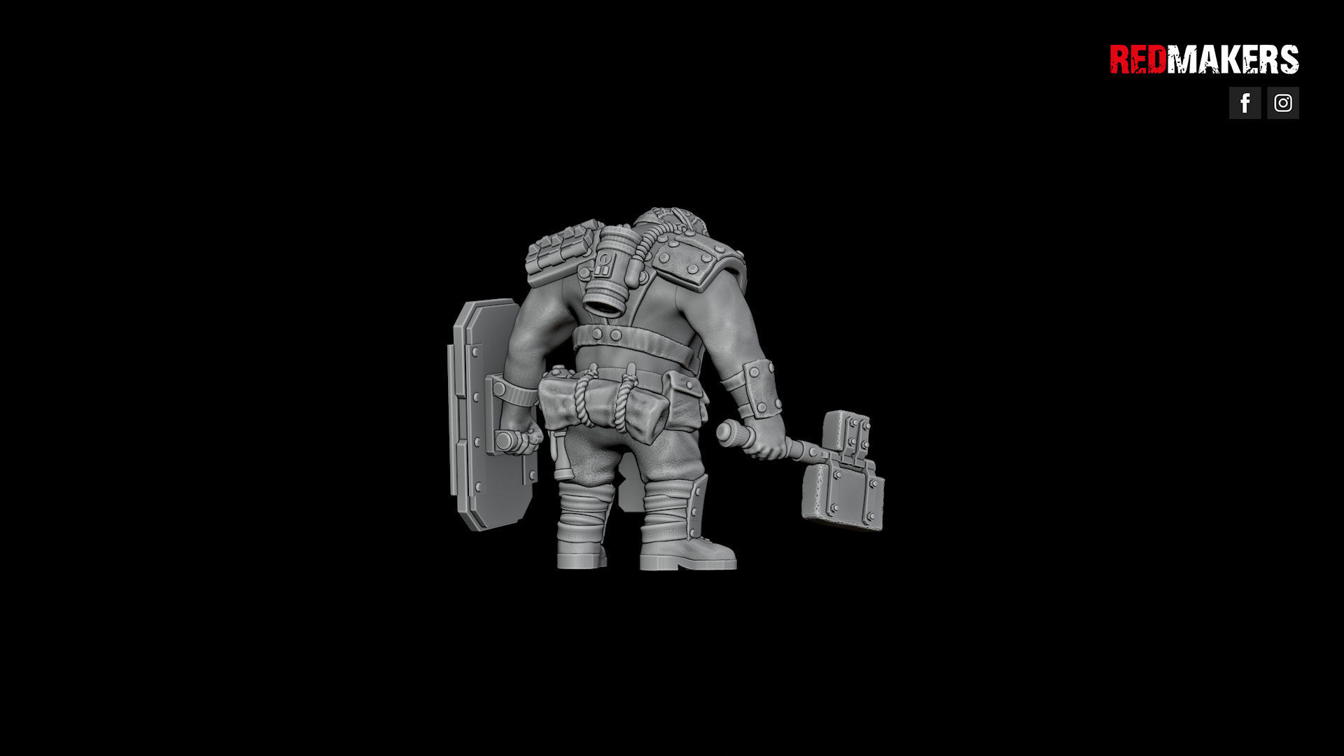 Squad of Abhuman Giants in heavy armor - Imperial Force 3D print model_36