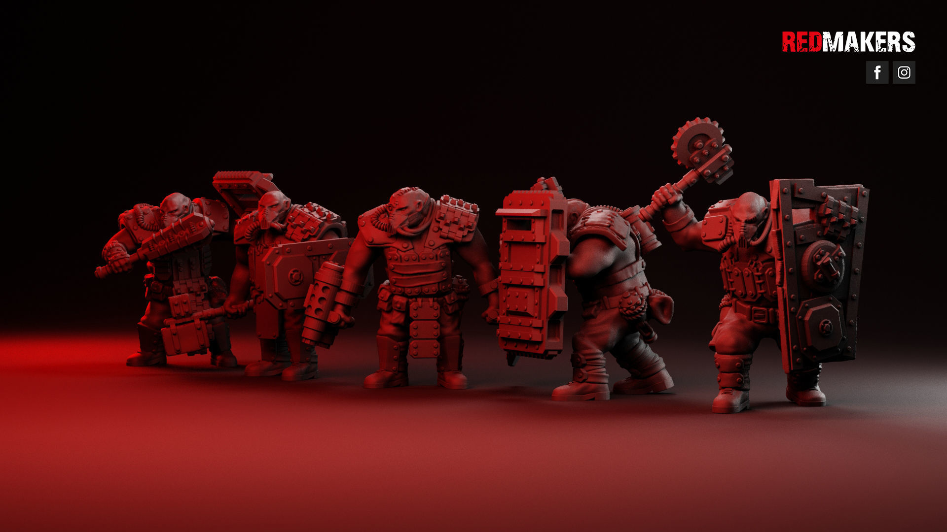 Squad of Abhuman Giants in heavy armor - Imperial Force 3D print model_39