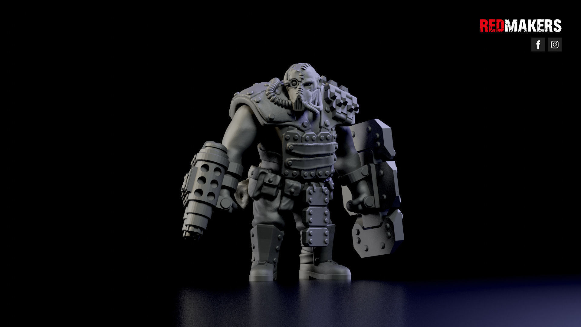Squad of Abhuman Giants in heavy armor - Imperial Force 3D print model_10