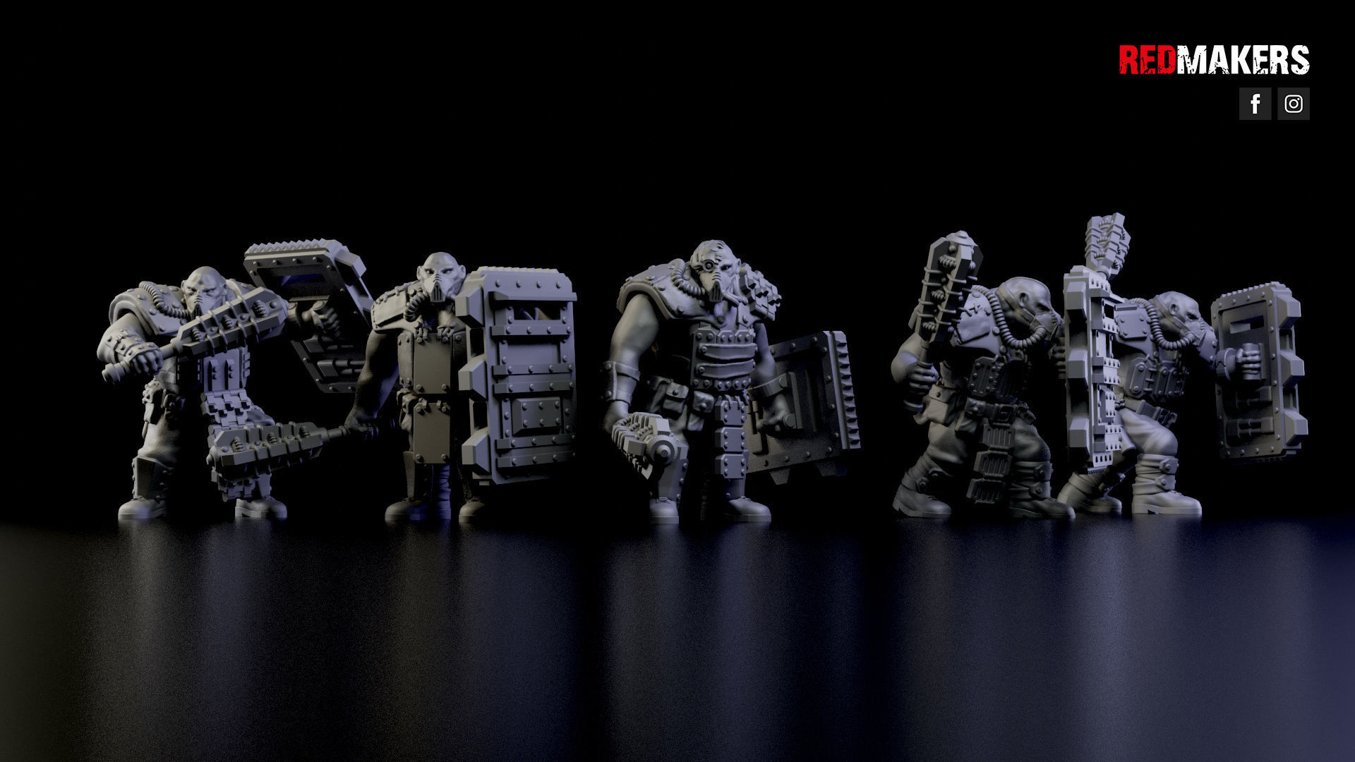 Squad of Abhuman Giants in heavy armor - Imperial Force 3D print model_15