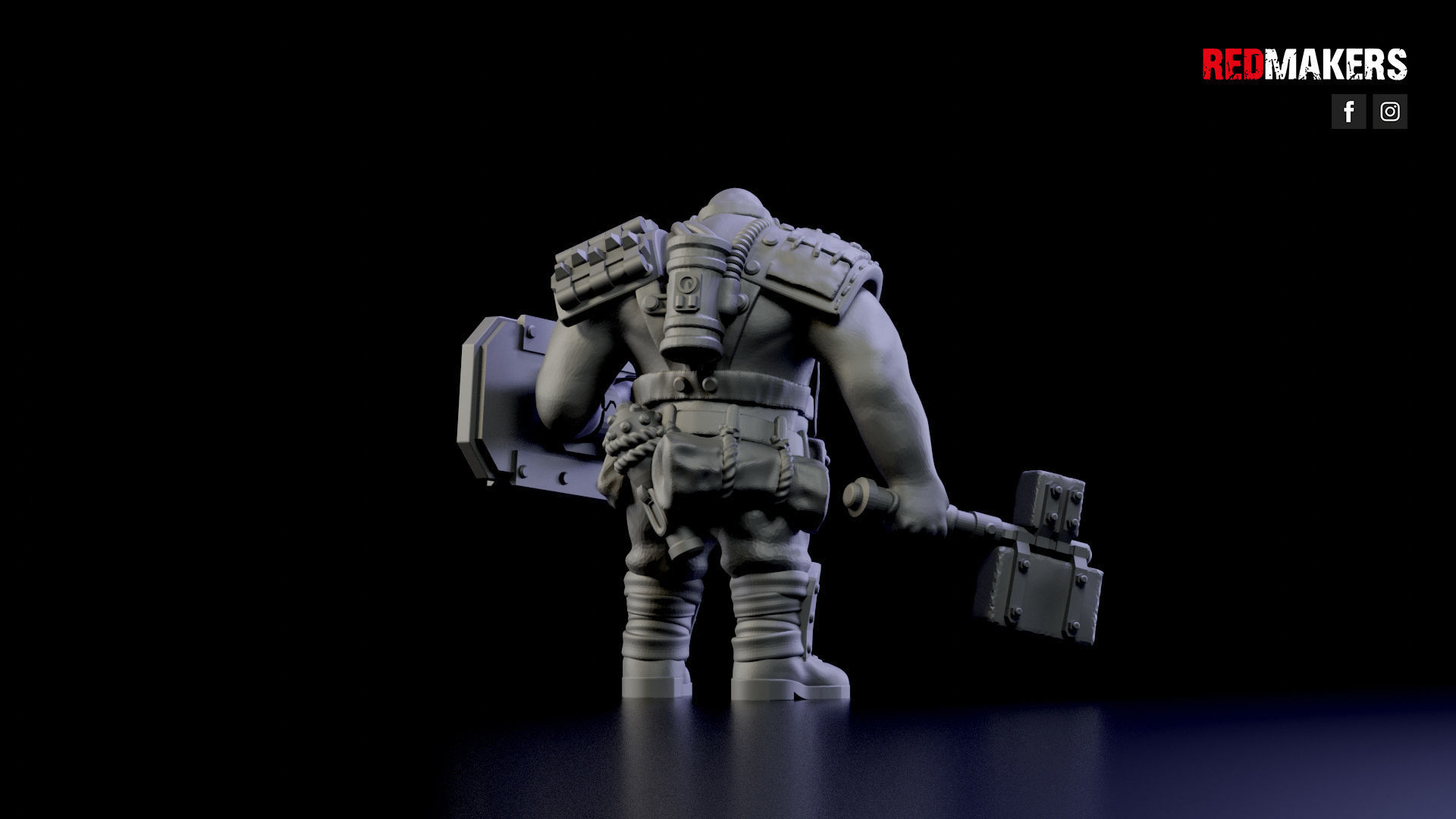 Squad of Abhuman Giants in heavy armor - Imperial Force 3D print model_7