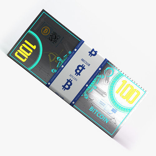 bitcoin bill concept 3D model