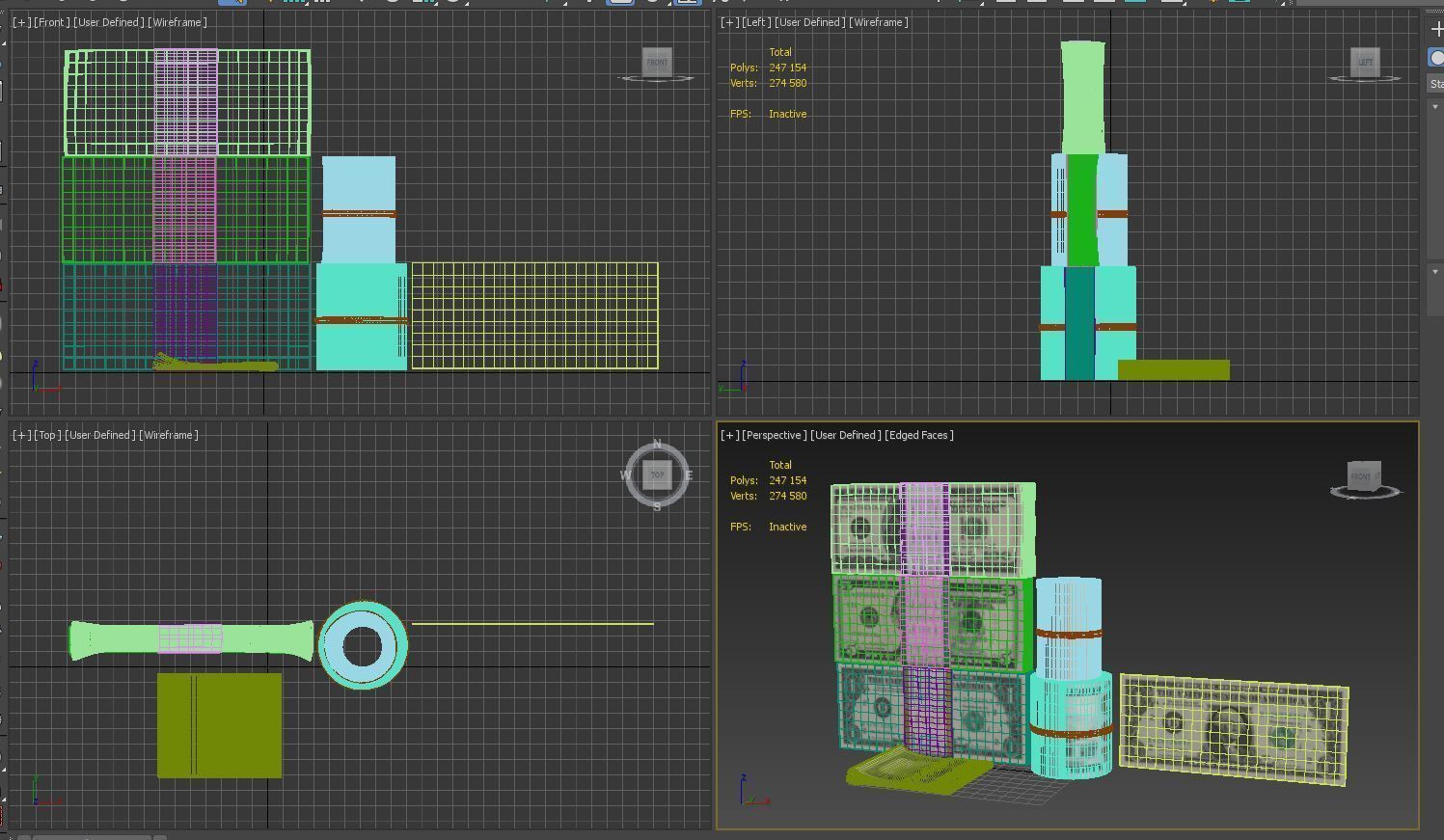 Set of dollar bills 3D model_14