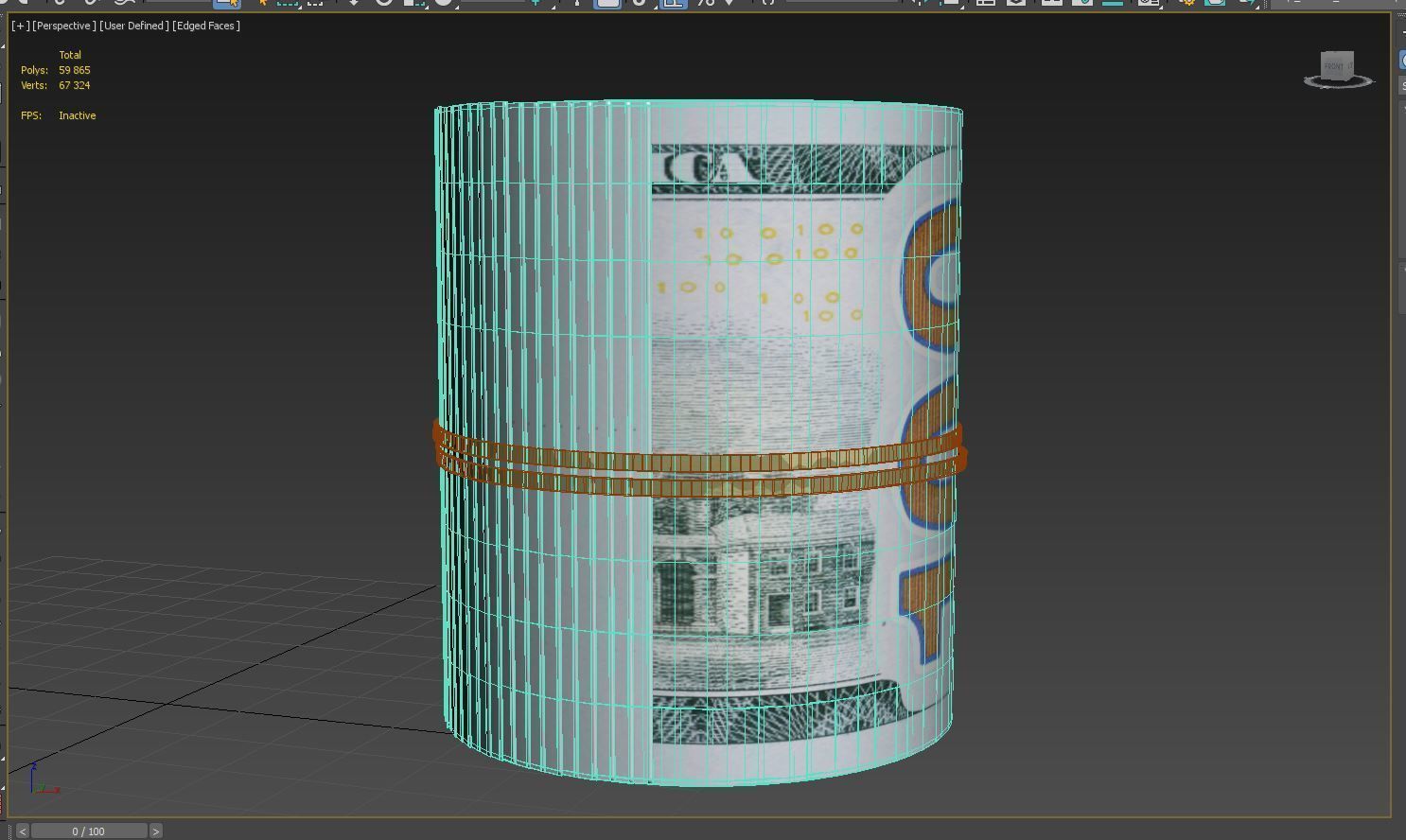 Set of dollar bills 3D model_12