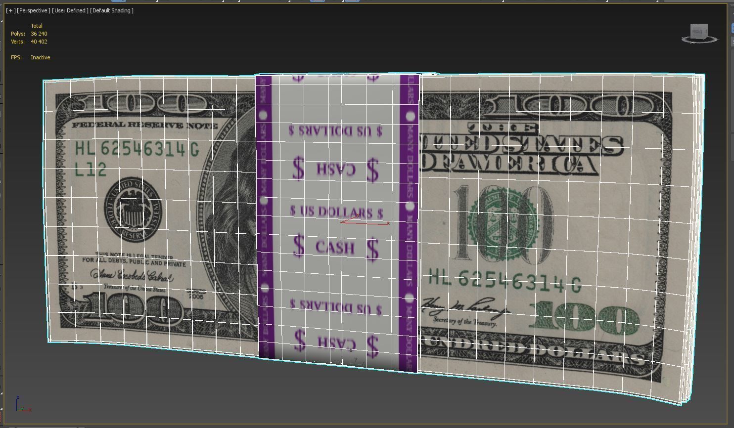 Set of dollar bills 3D model_9