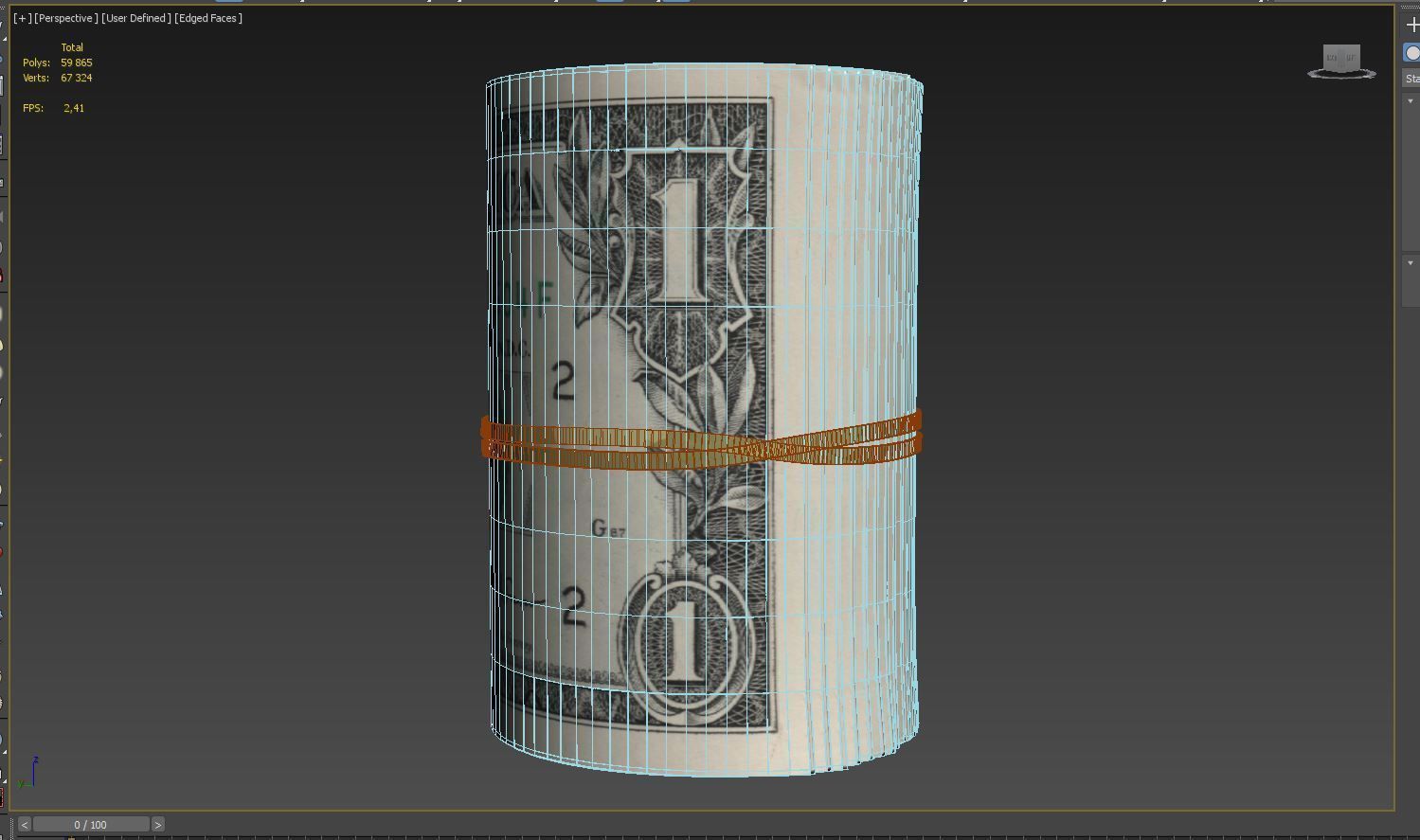 Set of dollar bills 3D model_11