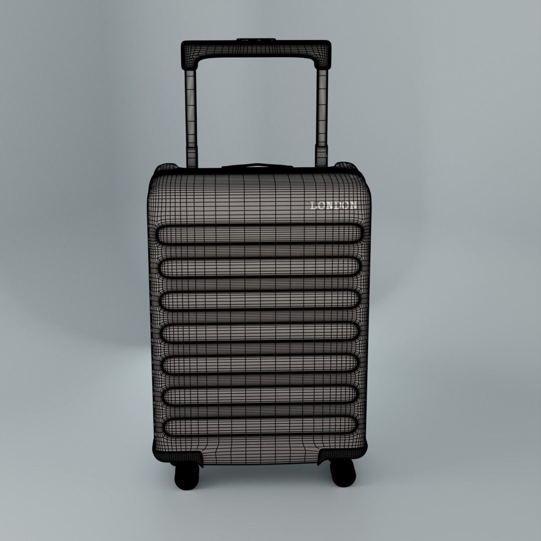 Travel Suitcase Grey London Free 3D model_6