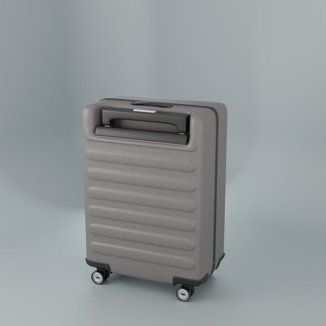 Travel Suitcase Grey London Free 3D model_4