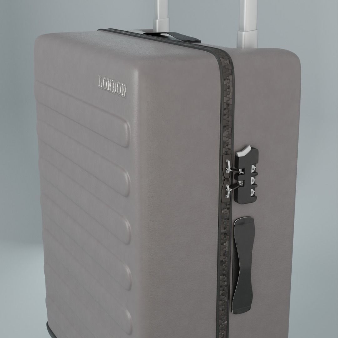 Travel Suitcase Grey London Free 3D model_5