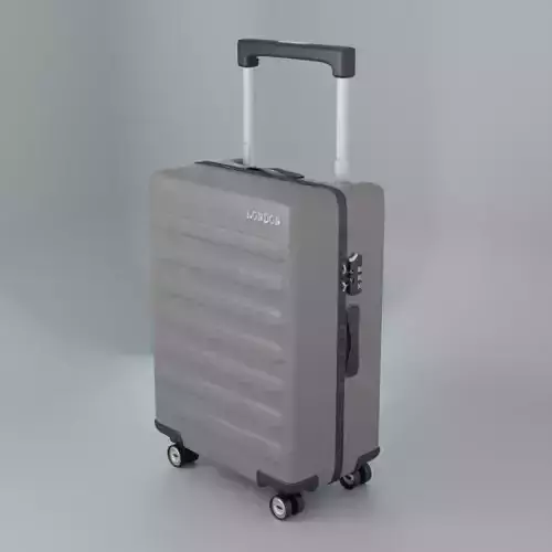 Travel Suitcase Grey London Free 3D model