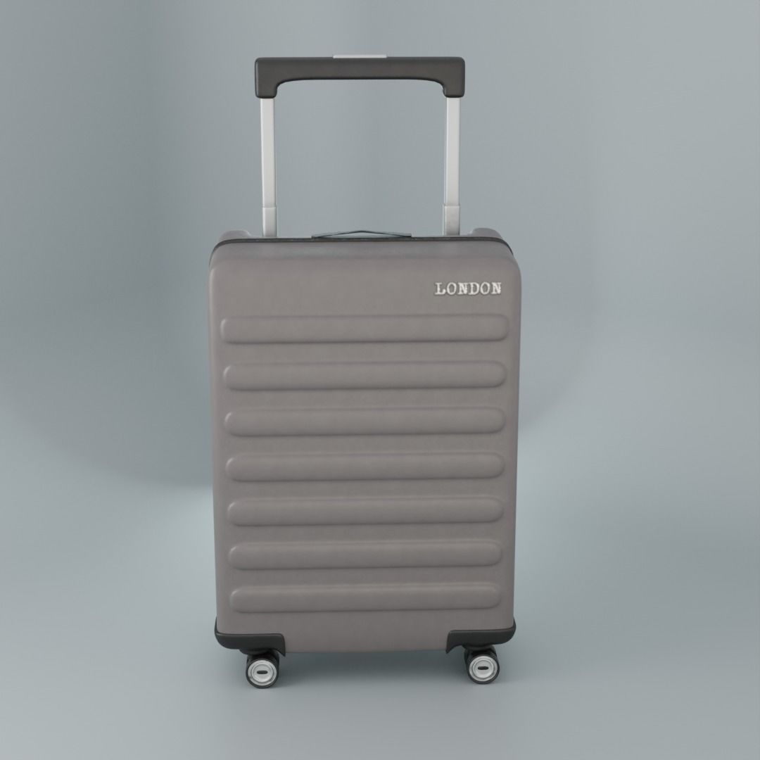 Travel Suitcase Grey London Free 3D model_2