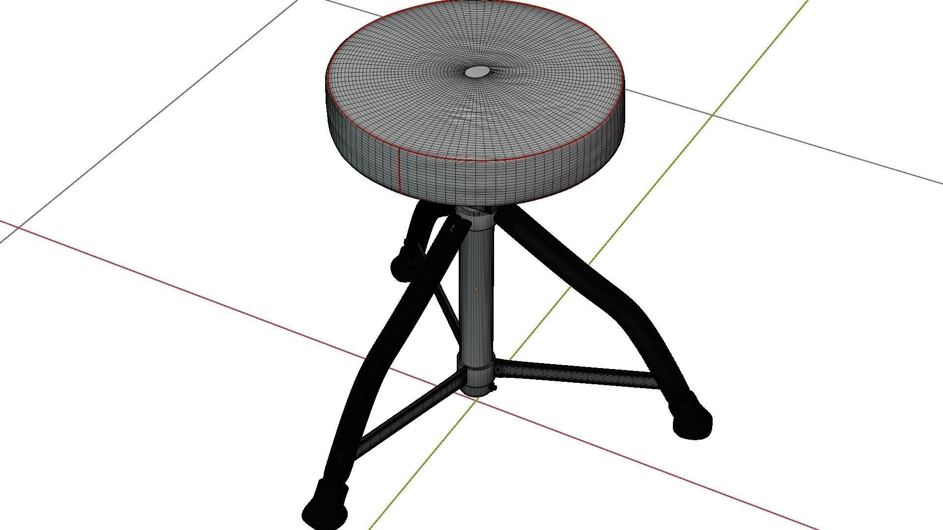 Drum chair Free 3D model_4