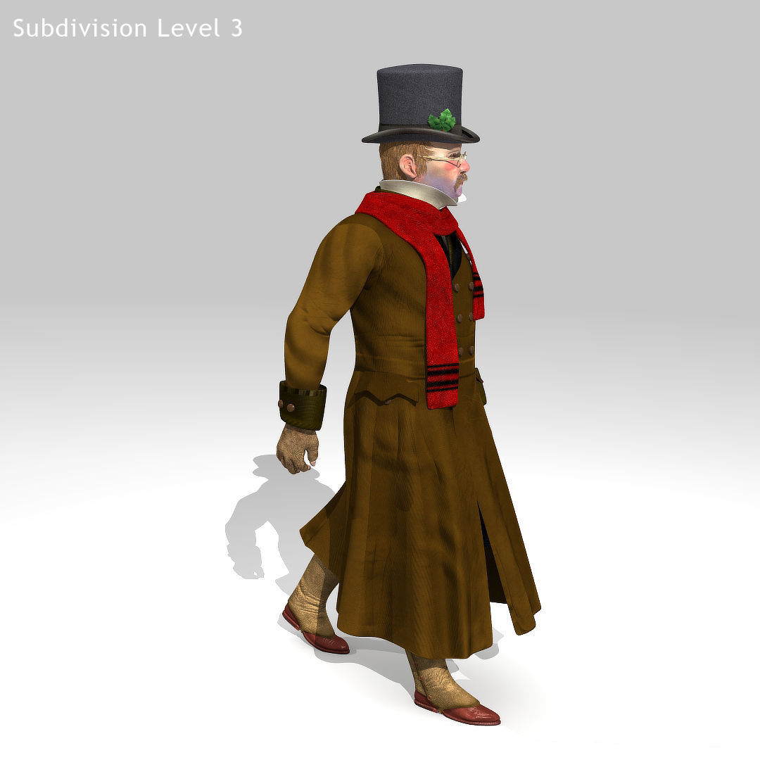 Victorian Man 1 - five in one - Low Poly Low-poly 3D model_23
