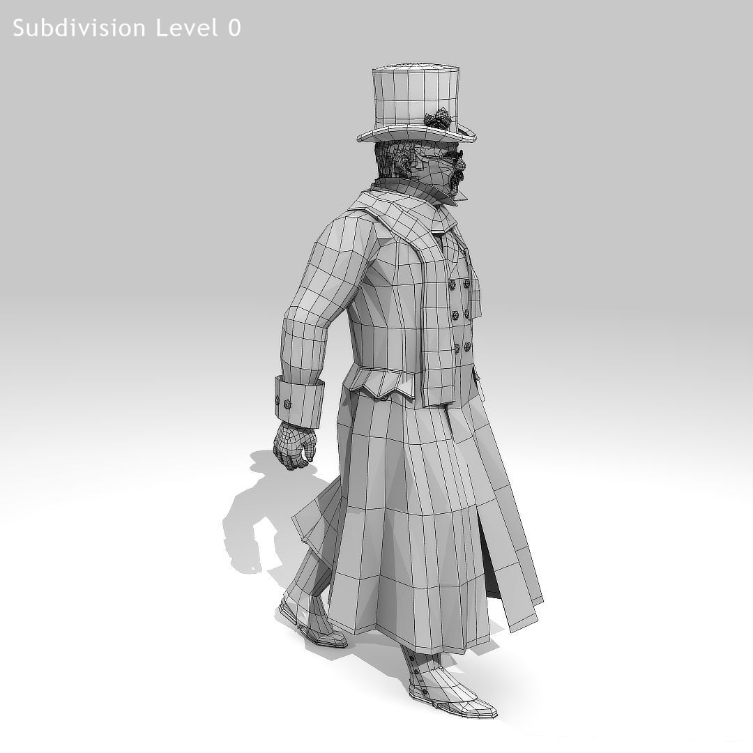Victorian Man 1 - five in one - Low Poly Low-poly 3D model_29