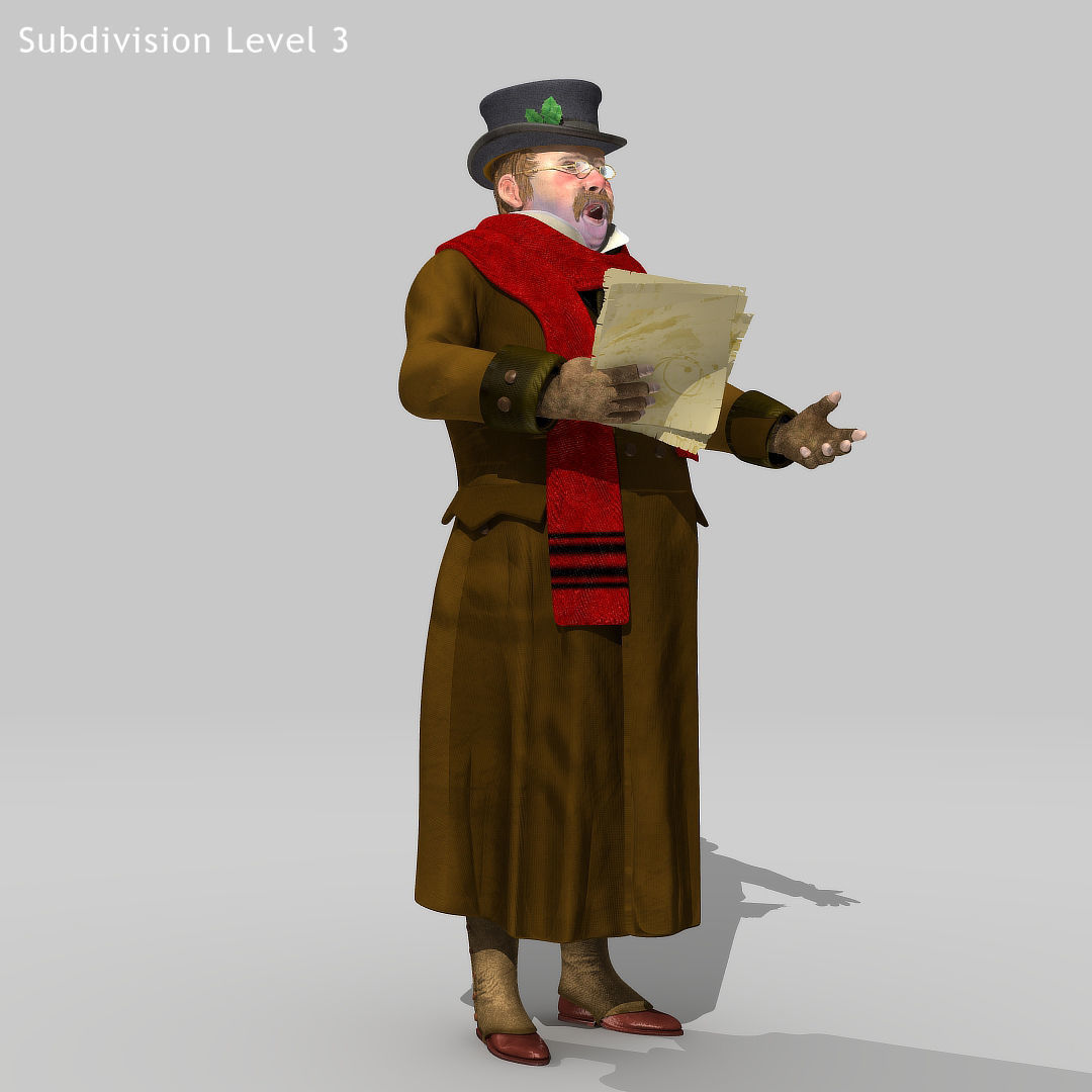 Victorian Man 1 - five in one - Low Poly Low-poly 3D model_19