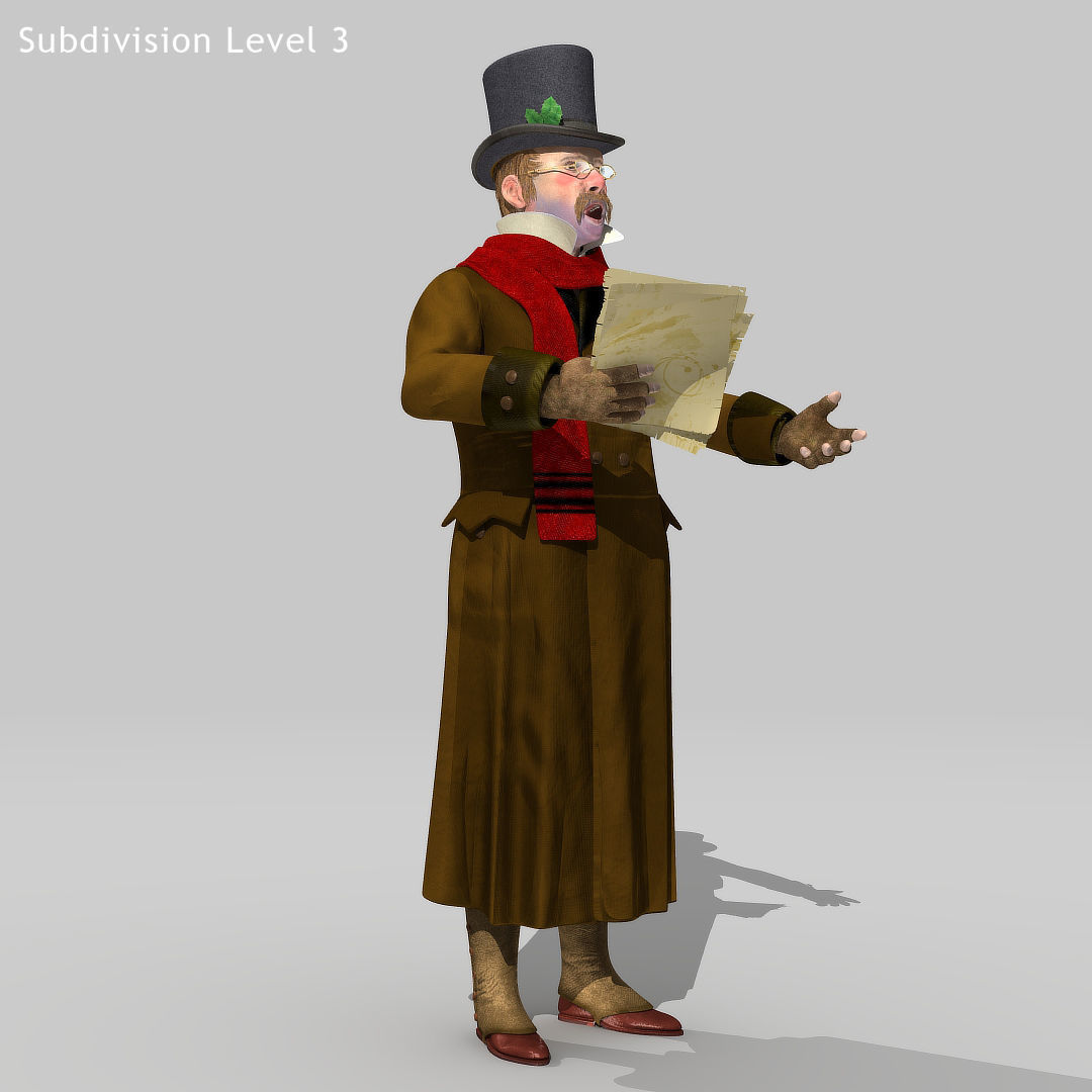 Victorian Man 1 - five in one - Low Poly Low-poly 3D model_18