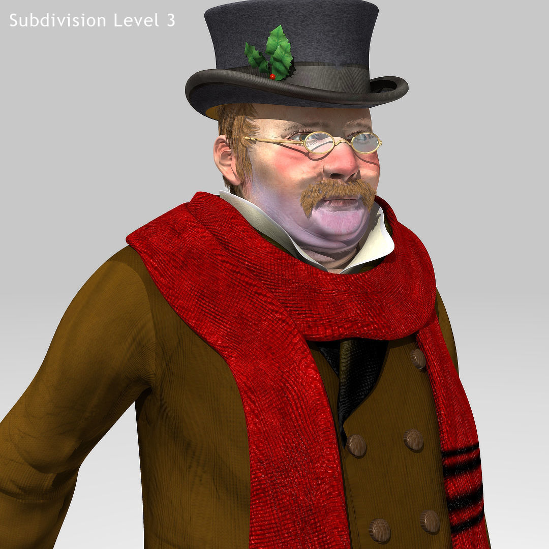 Victorian Man 1 - five in one - Low Poly Low-poly 3D model_16