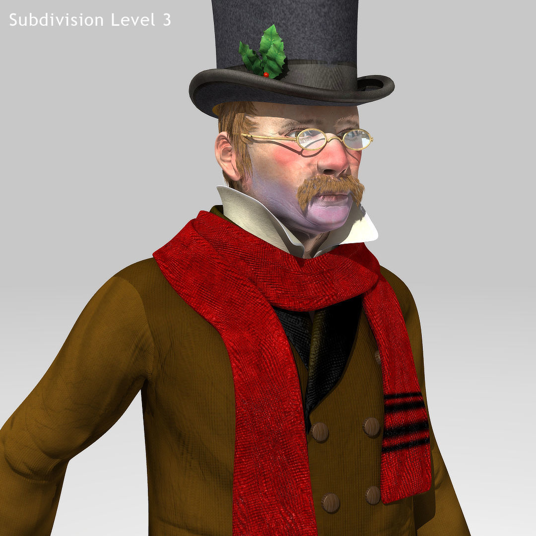 Victorian Man 1 - five in one - Low Poly Low-poly 3D model_15