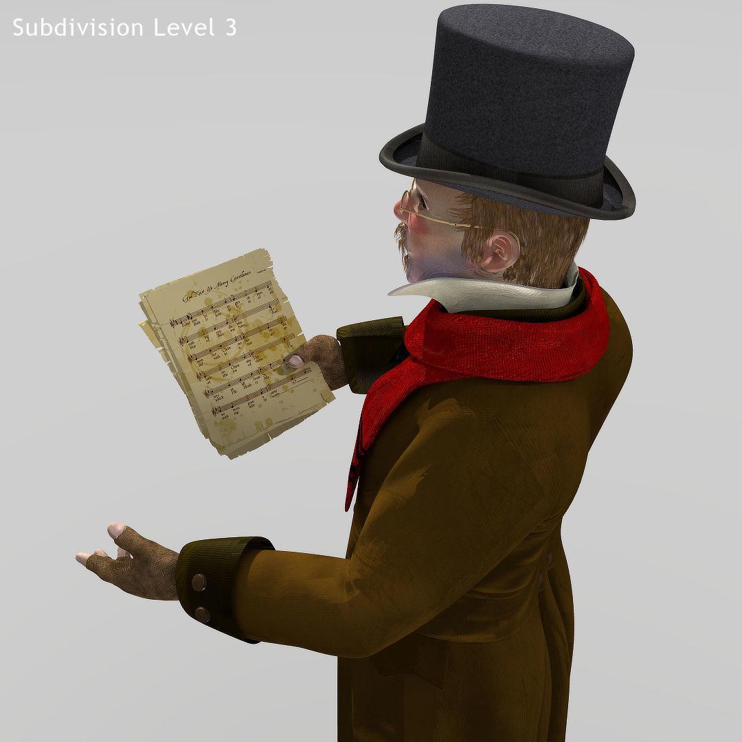 Victorian Man 1 - five in one - Low Poly Low-poly 3D model_20
