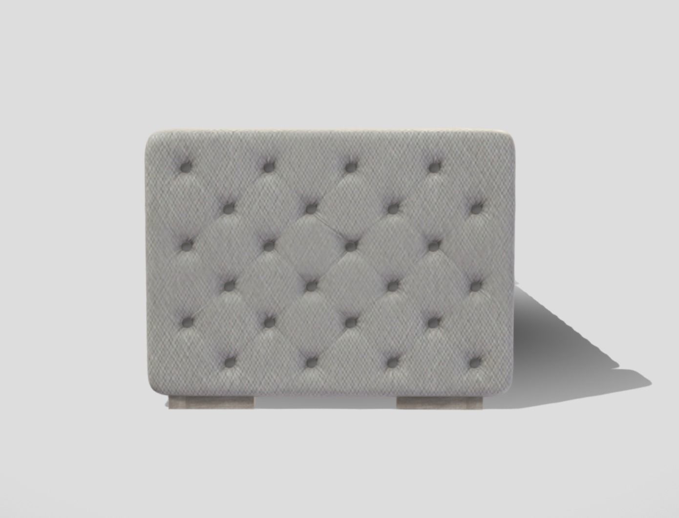 Classic style upholstered tufted sofa in creme color 3D model_6