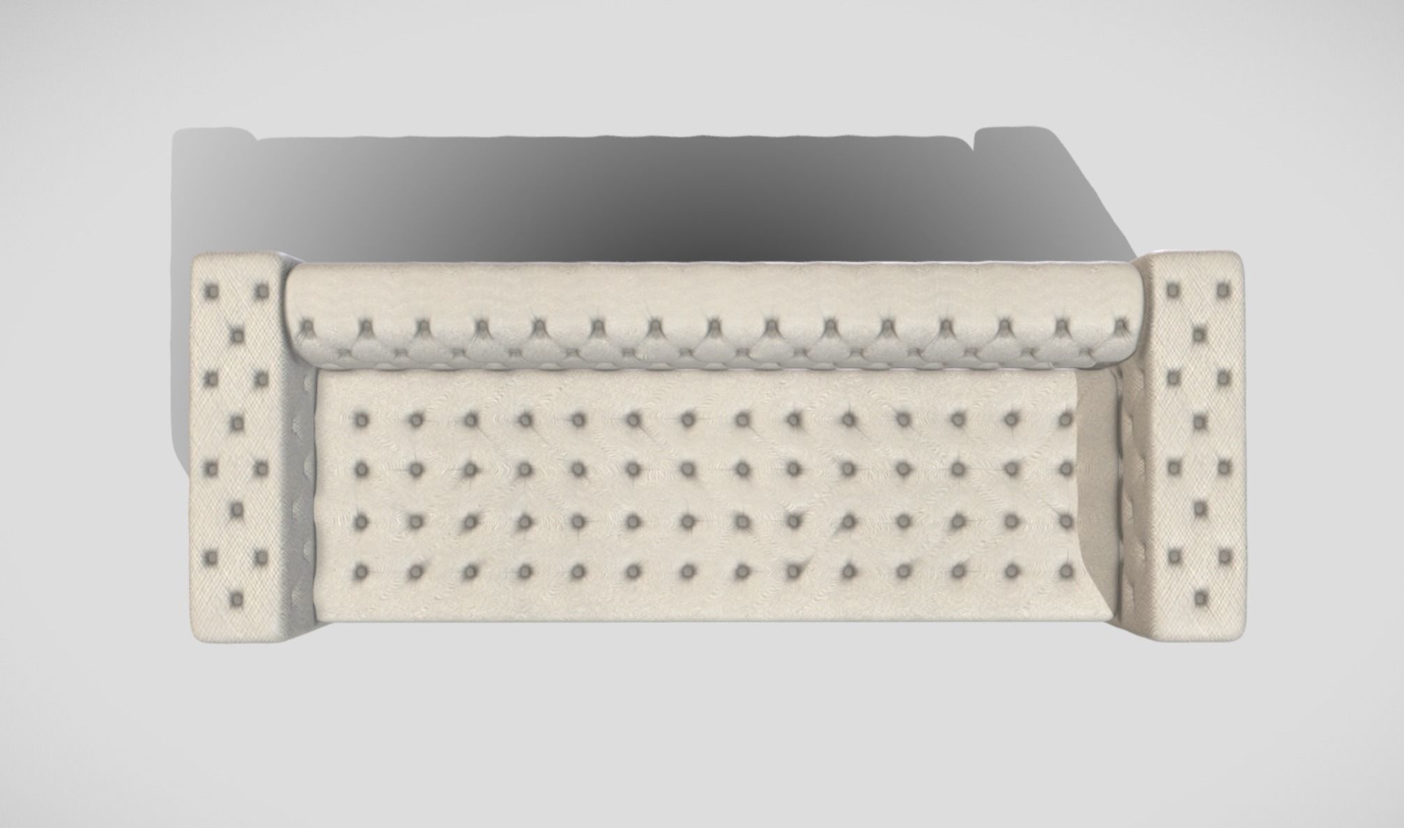 Classic style upholstered tufted sofa in creme color 3D model_8