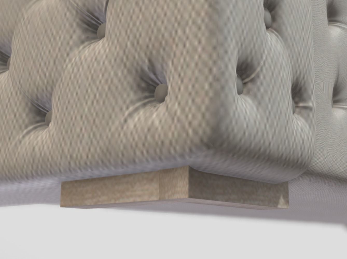 Classic style upholstered tufted sofa in creme color 3D model_7