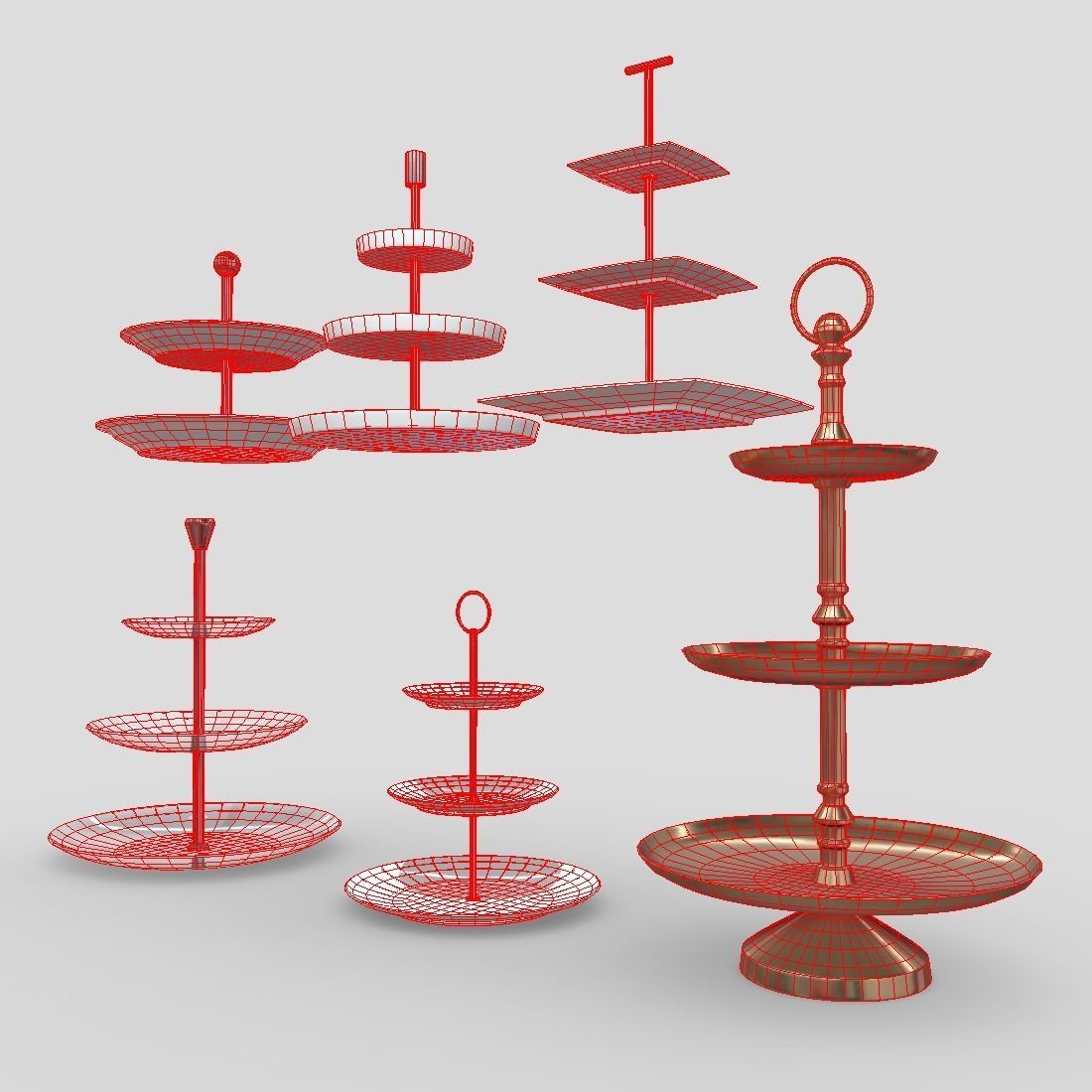 Etagere Pack Low-poly 3D model_12