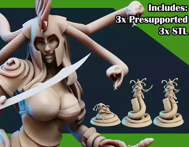 3D Printable Medusa Elites Bundle Swords