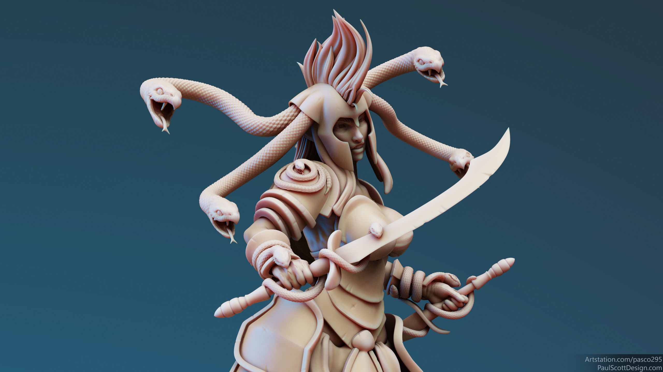 3D Printable Medusa Elites Bundle Swords 3D print model_7