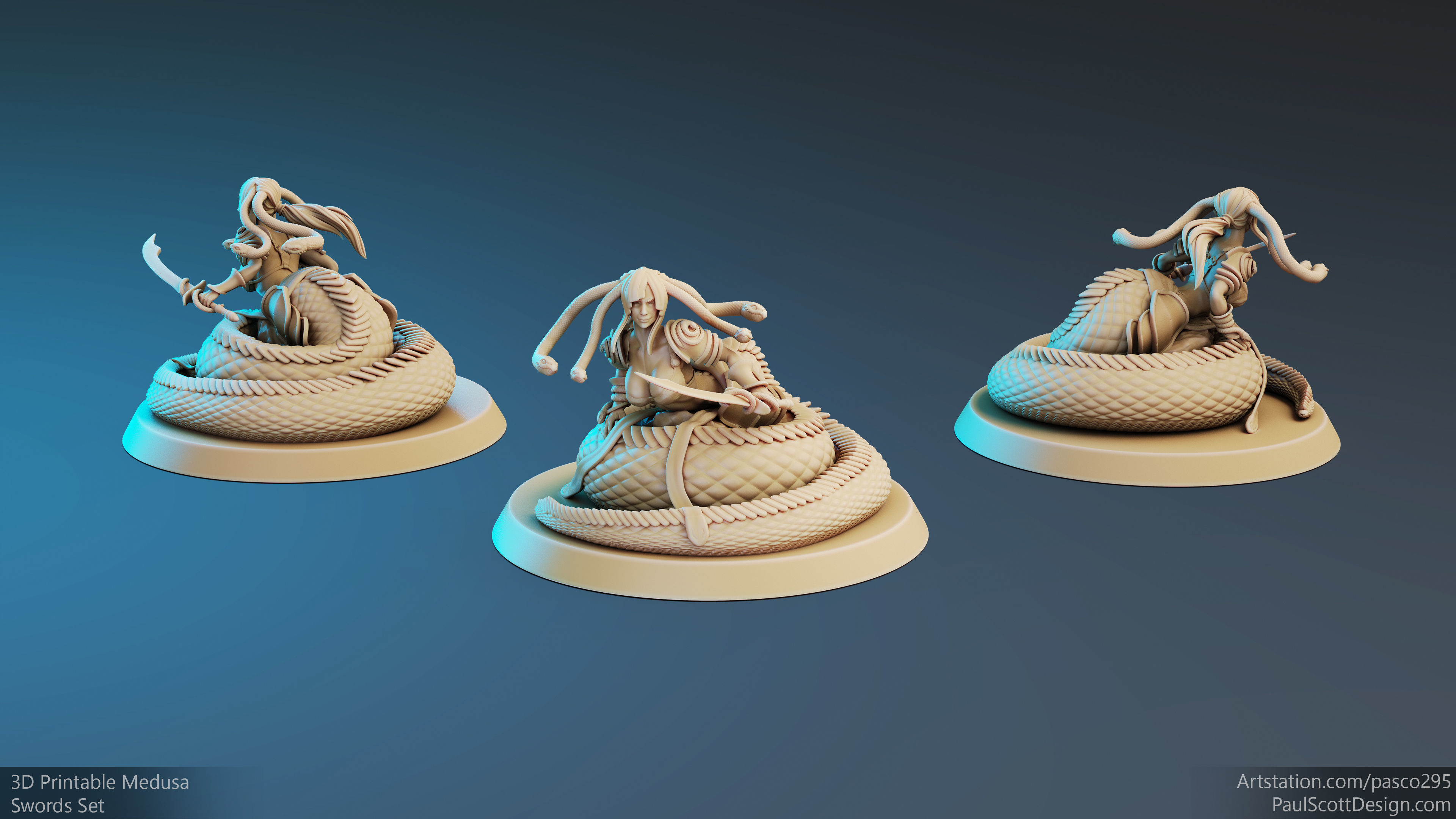 3D Printable Medusa Elites Bundle Swords 3D print model_14