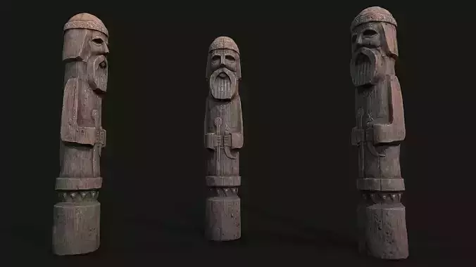 Totem wood 4 pbr 4k 