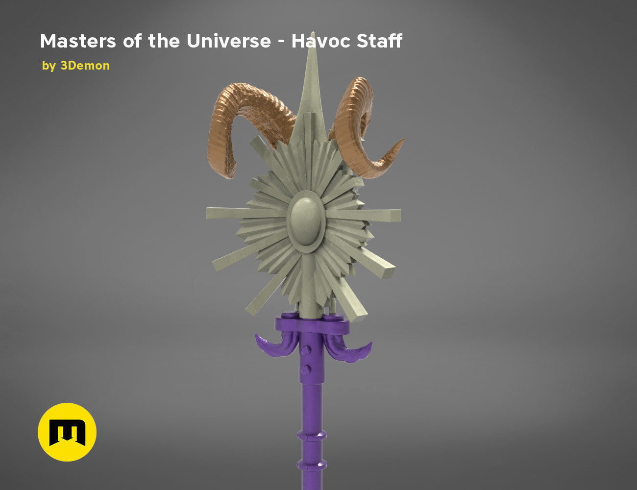 Masters of the Universe  Havoc Staff 3D print model_7