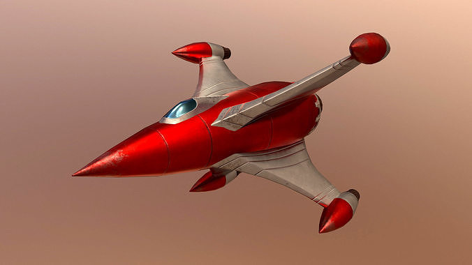 Retro Spaceships Pack Low-poly 3D model