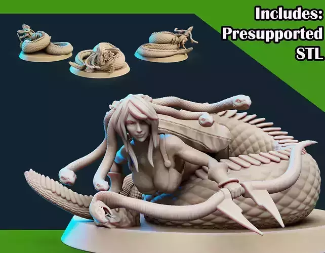 3D Printable Medusa Elite Longbow Pose 3