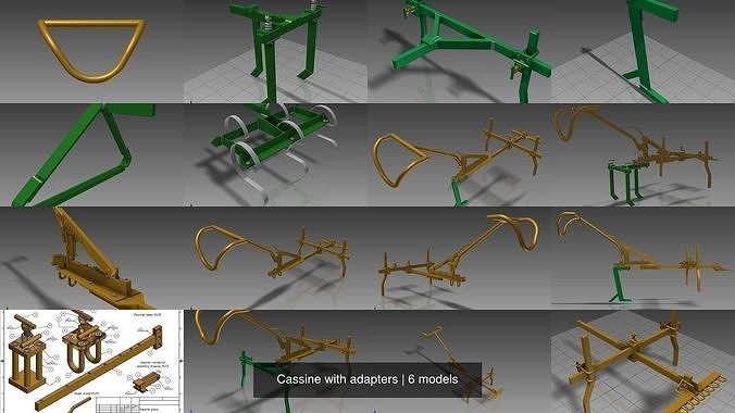 Cassine with adapters 3D Model Collection