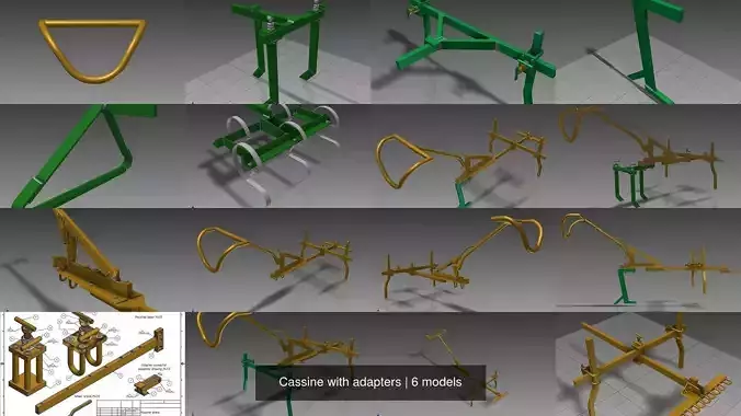 Cassine with adapters 3D Model Collection