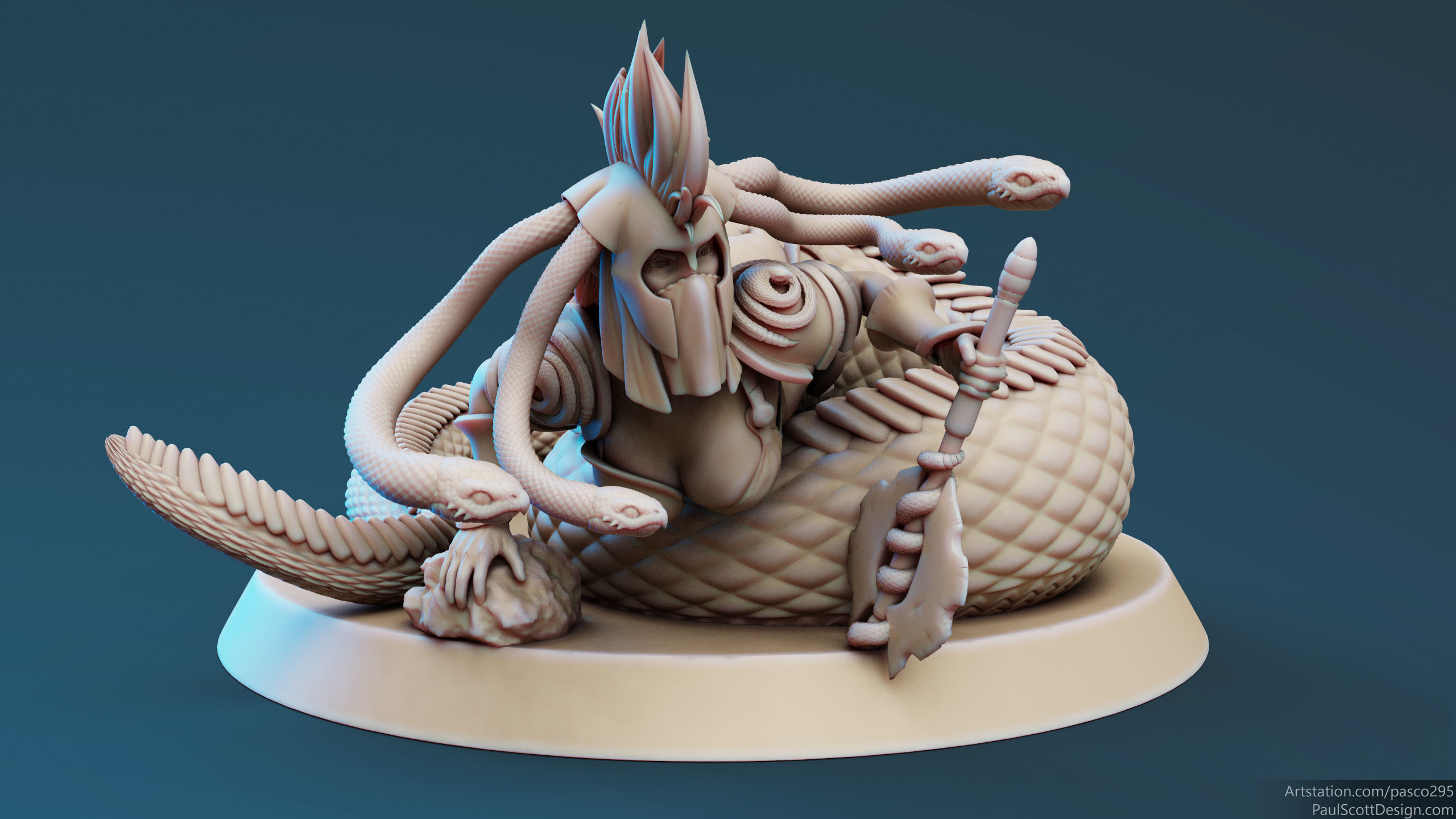 3D Printable Medusa Elite Battle Axe Pose 3 3D print model_4