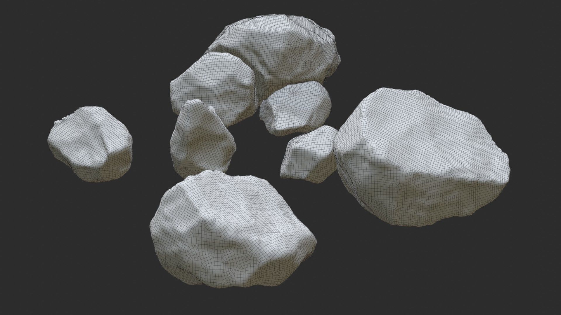 Sandstone Rocks Pack 01 Low-poly 3D model_9