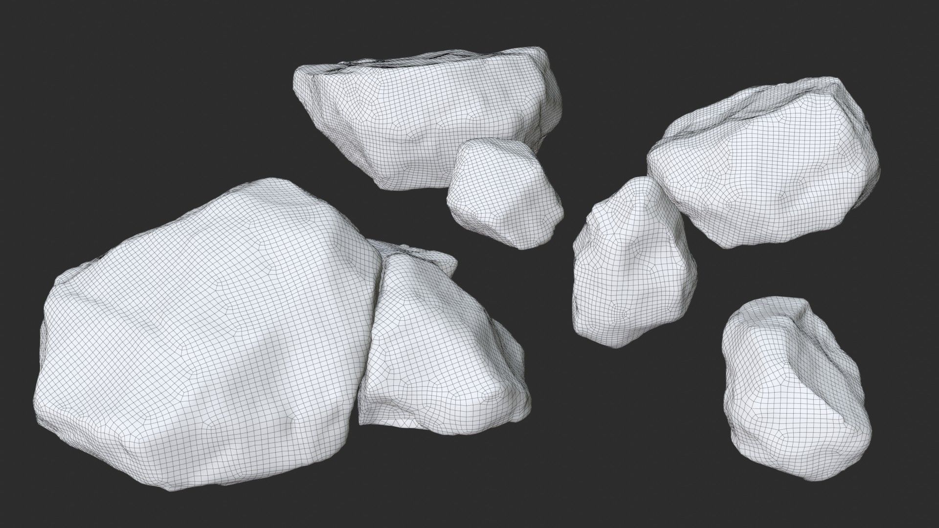 Sandstone Rocks Pack 01 Low-poly 3D model_7
