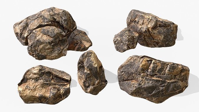Sandstone Rocks Pack 01 Low-poly 3D model