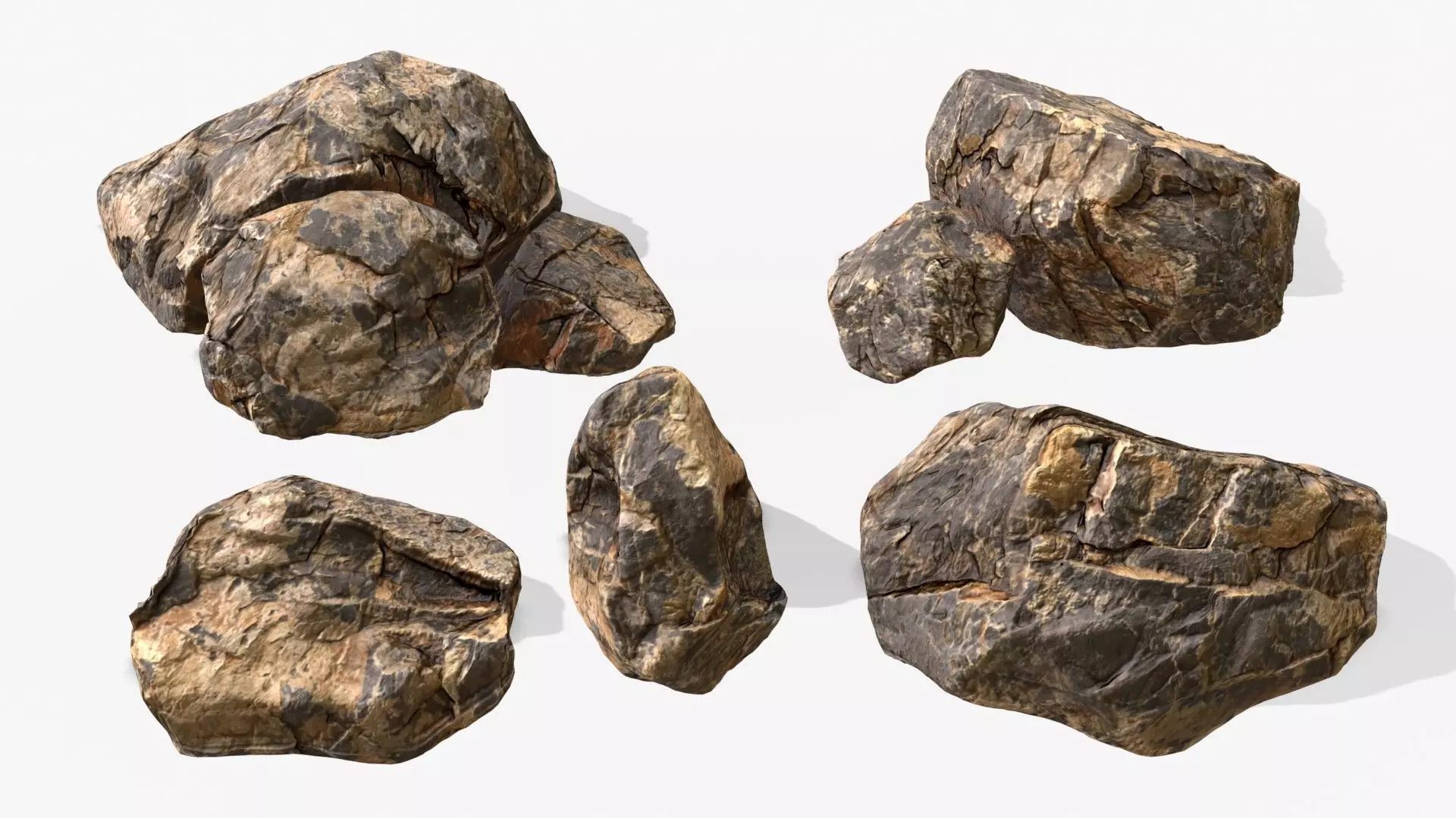 Sandstone Rocks Pack 01 Low-poly 3D model_0