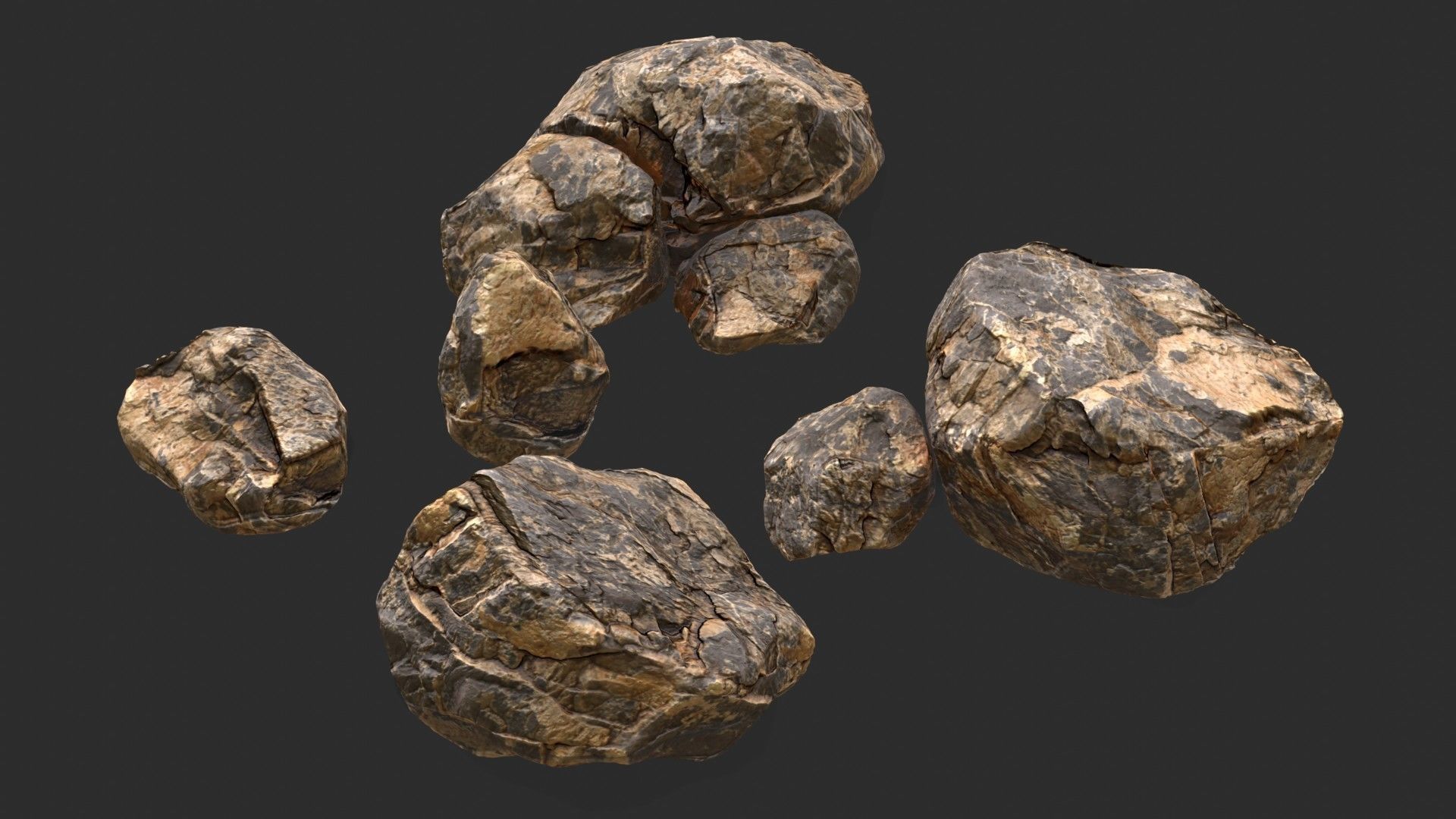 Sandstone Rocks Pack 01 Low-poly 3D model_2