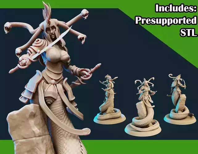 3D Printable Medusa Elite Sword Pose 1