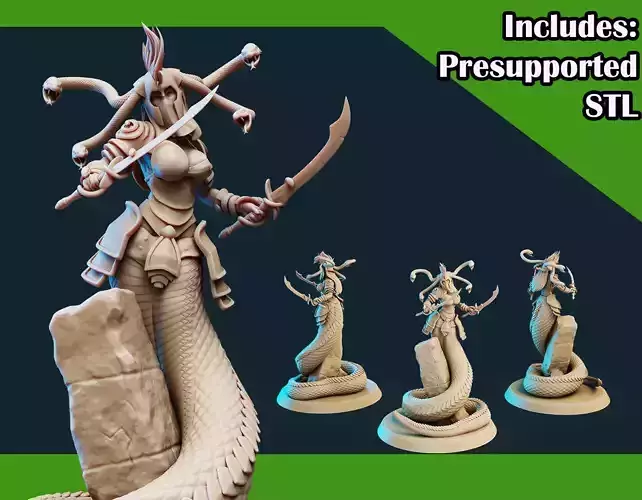 3D Printable Medusa Elite Sword Pose 2