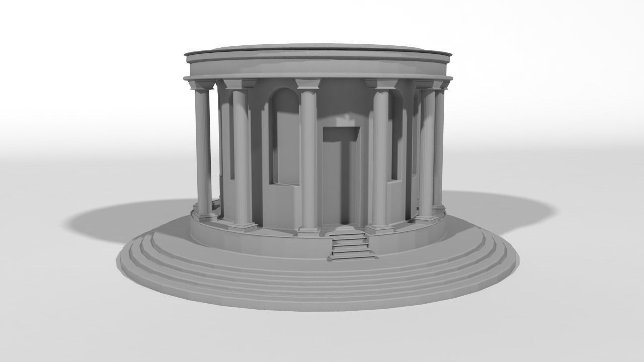 Temple column 3D print model_2