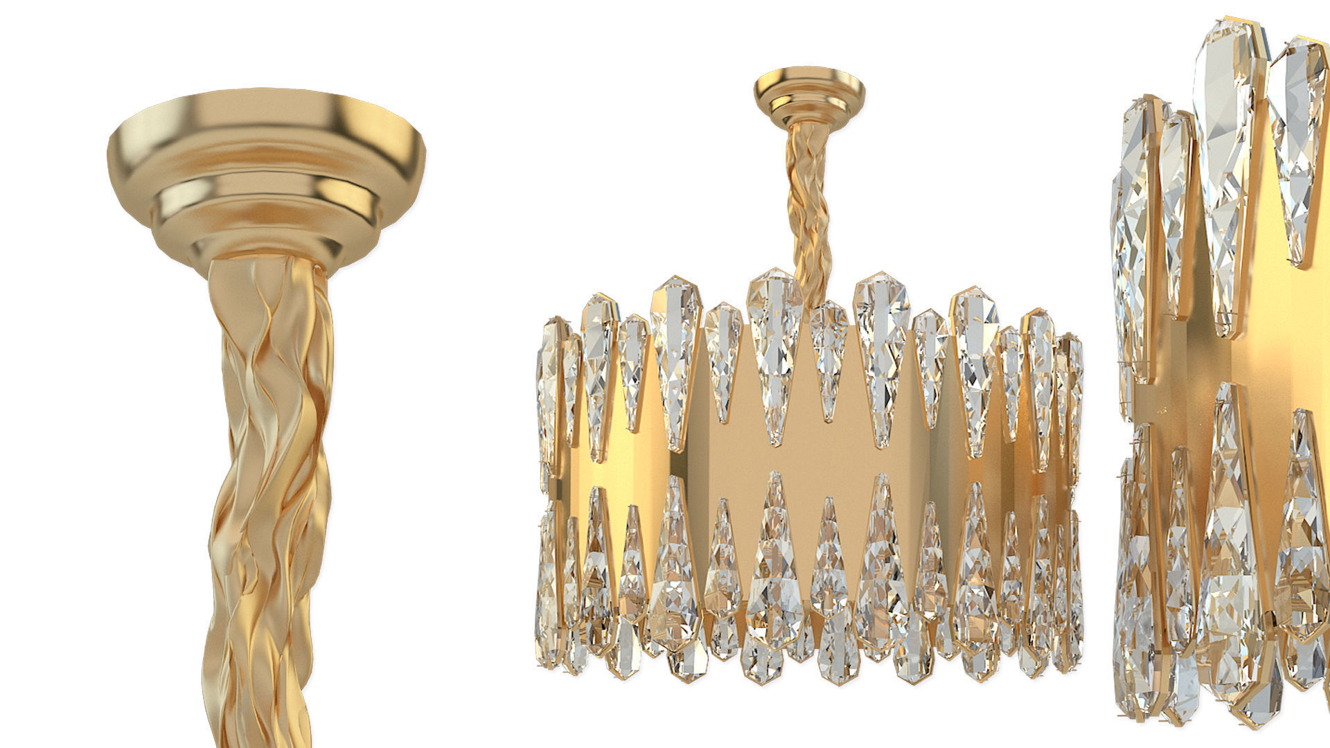 Crystal pendant lamp Ali D50 3D model_4
