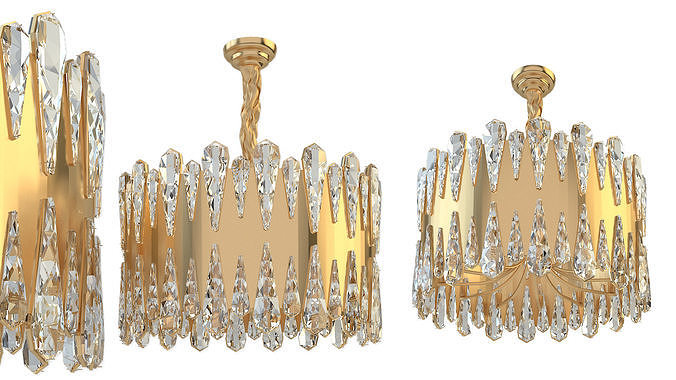 Crystal pendant lamp Ali D50 3D model