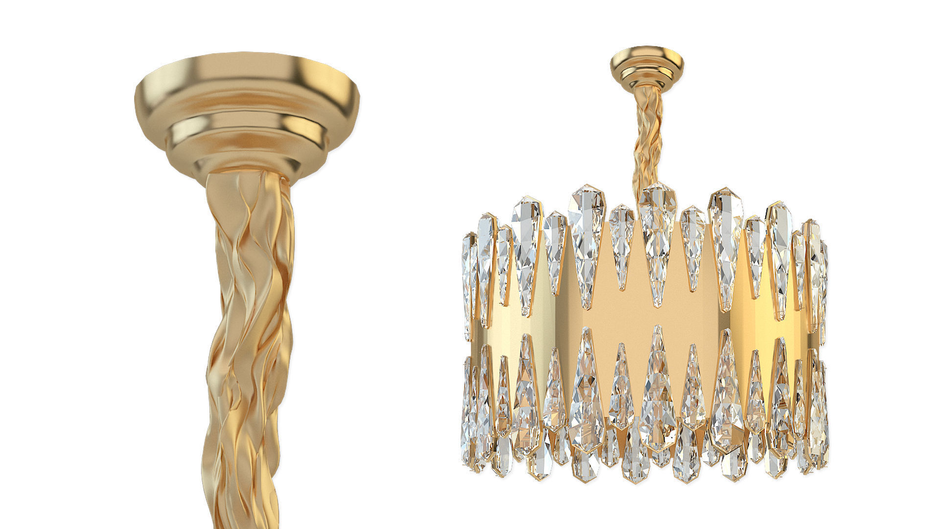 Crystal pendant lamp Ali D50 3D model_2